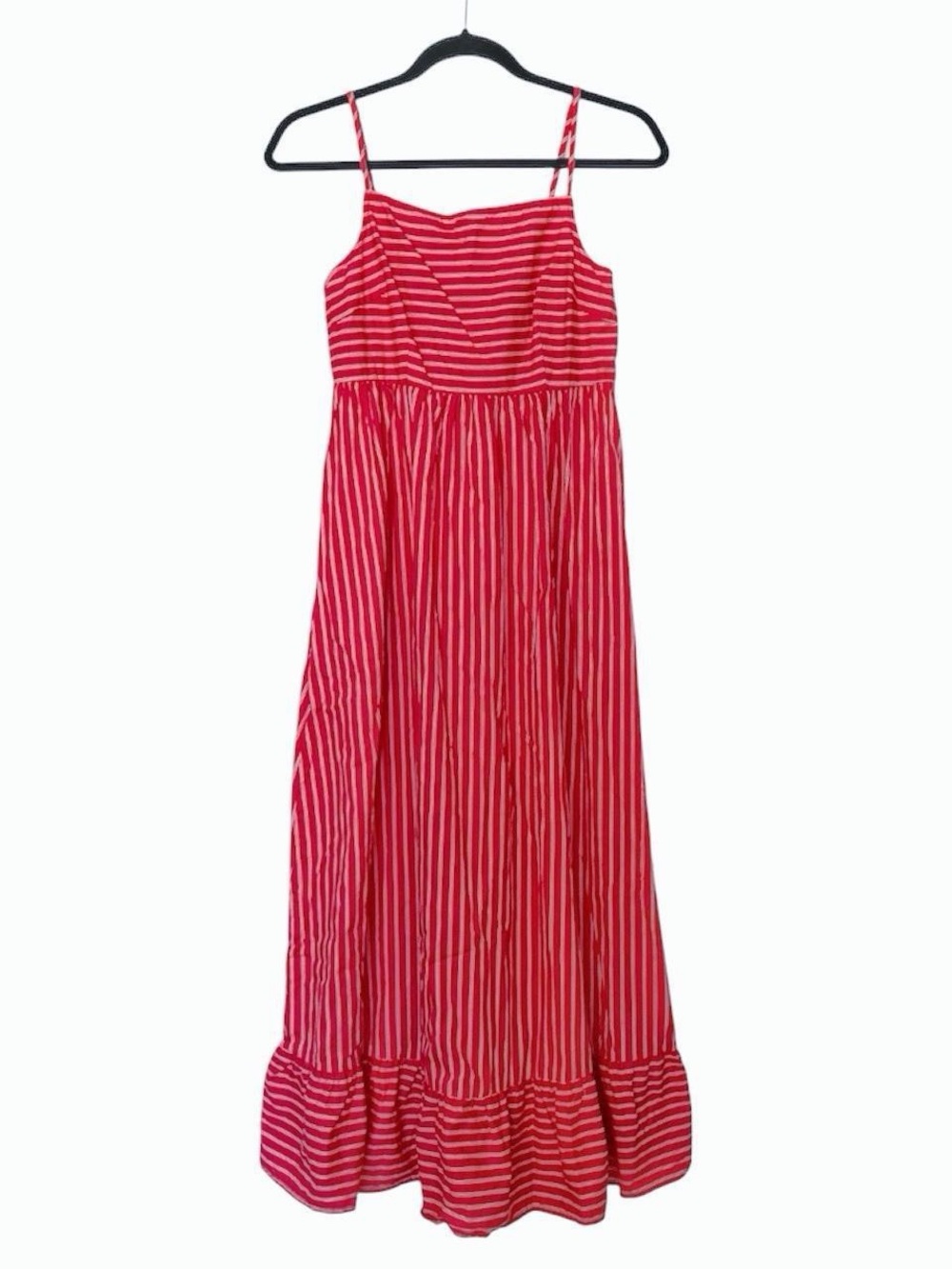 Red and White Striped Maxi Dress
